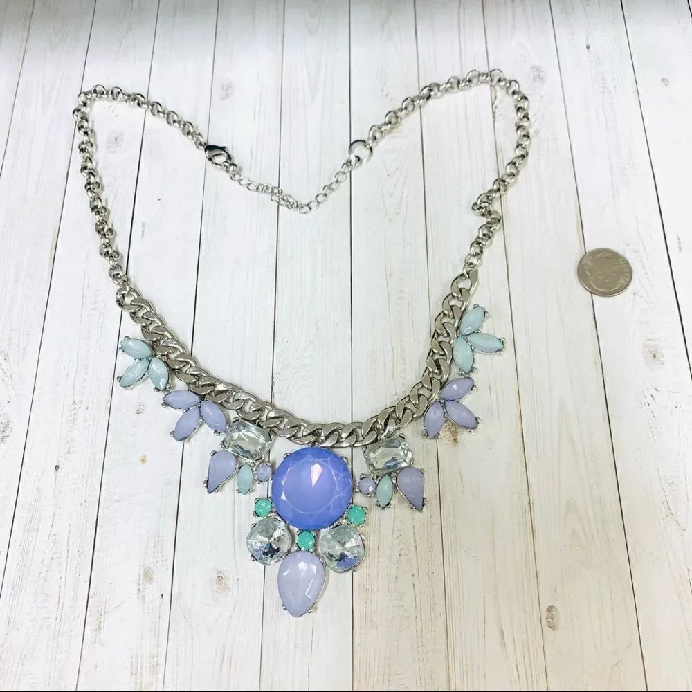 Lavender Crystals Statement Necklace‎